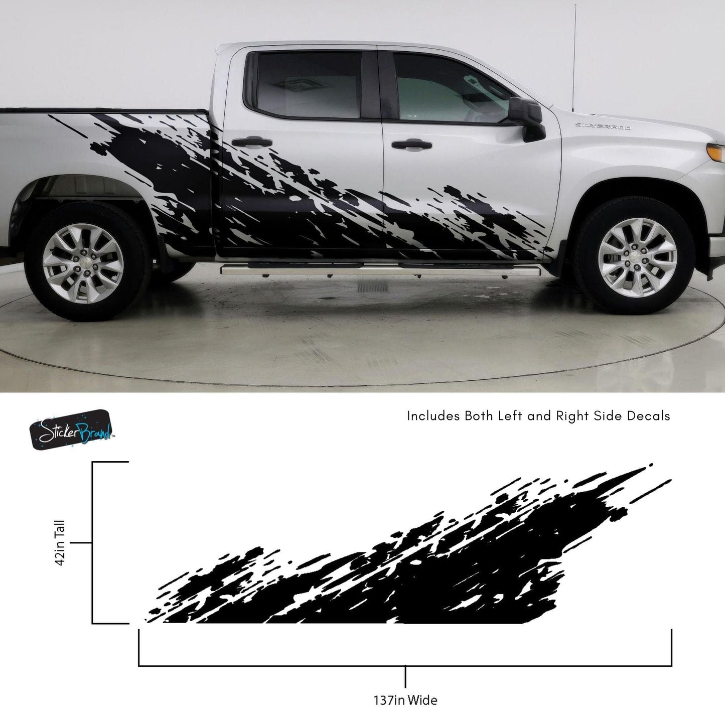 Truck Mud Splash Graphic Sticker. Silverado / GMC Sierra. #6898