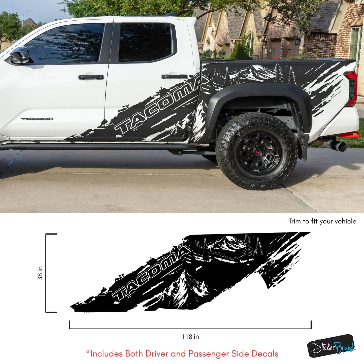 Tacoma Truck Decal Graphic Sticker. Mountain Off-Road Outlander. #7112
