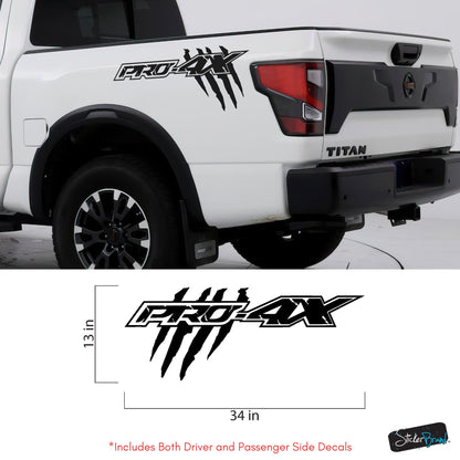 Frontier / Titan Pro-4x Raptor Claw Marks Decal Sticker. Set of 2. #7103
