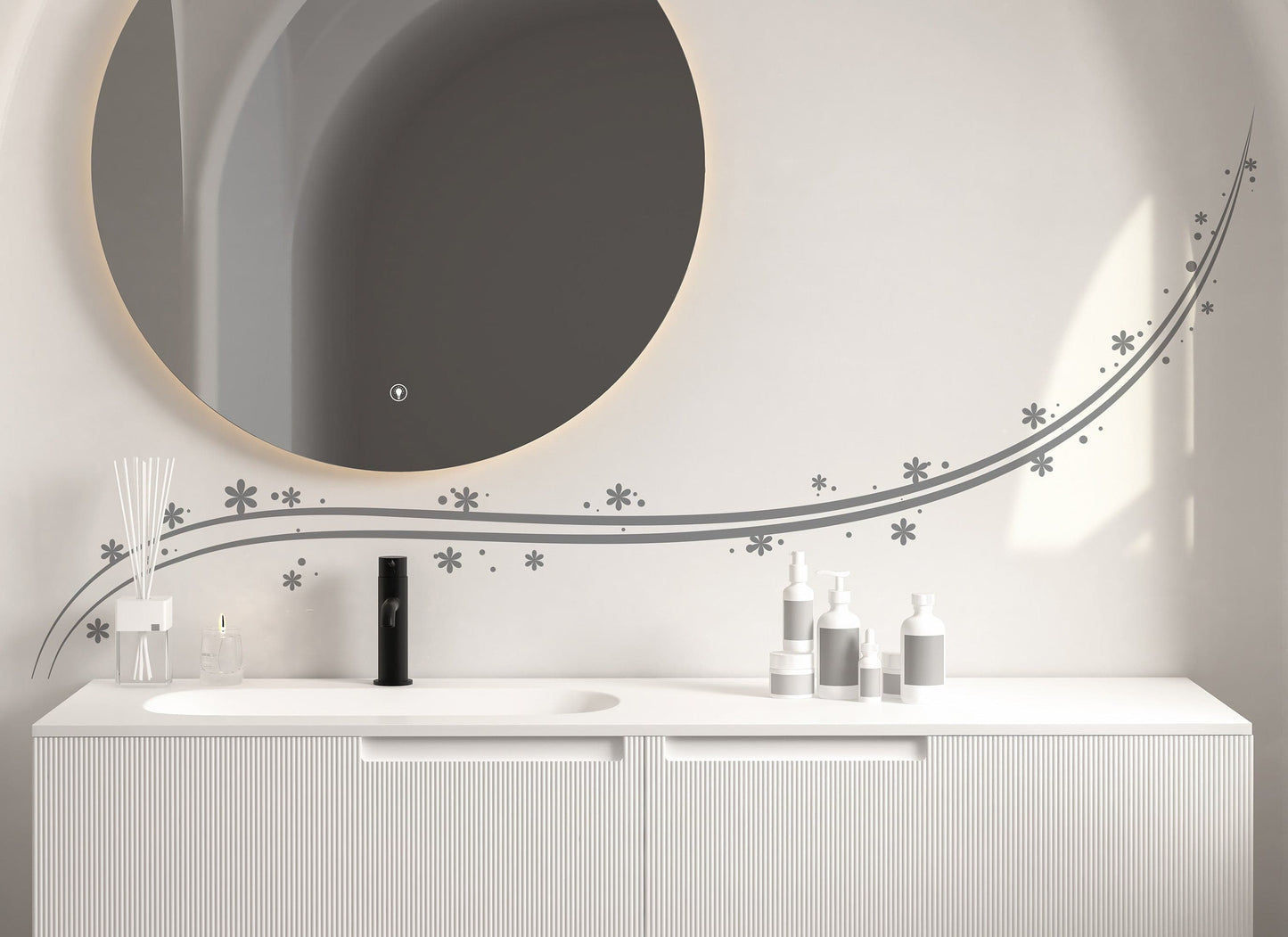 Vinyl Wall Decal Sticker Long Floral Vine #608