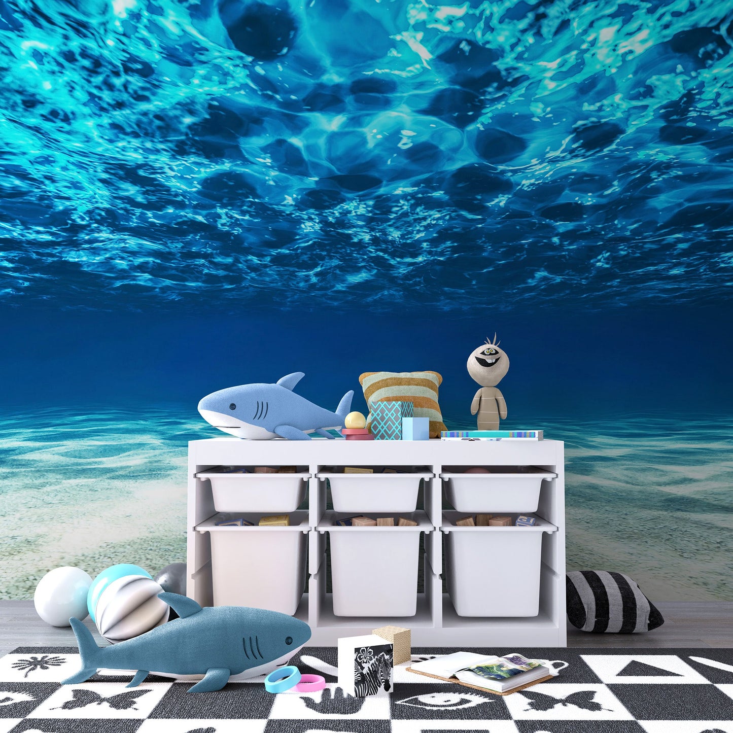 Underwater Wallpaper. View of Tropical Beach Wall Mural #6124