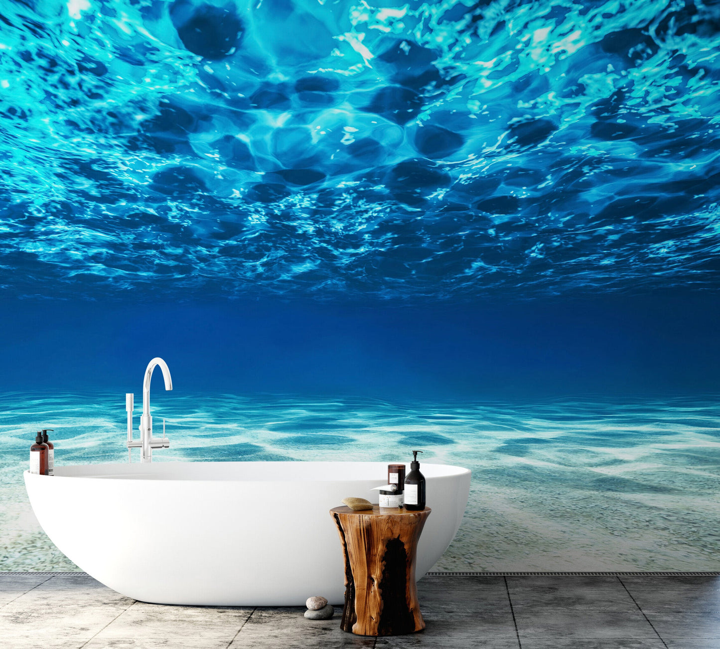 Underwater Wallpaper. View of Tropical Beach Wall Mural #6124