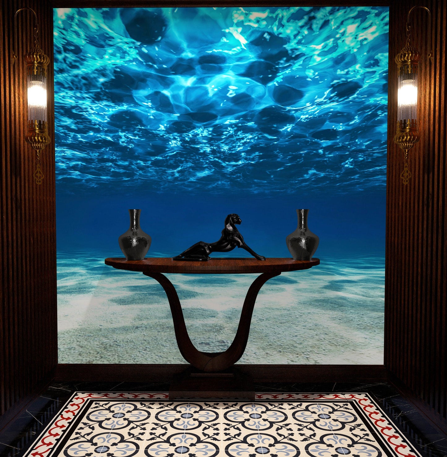 Underwater Wallpaper. View of Tropical Beach Wall Mural #6124