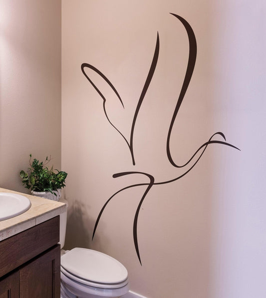Flying Crane Bird Wall Decal. #614