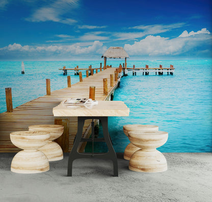 Turquoise Ocean Water Wallpaper Mural. #6150