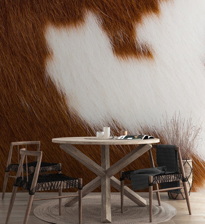 Country-Style Cowhide Wallpaper for Rustic Home Decor. #6541