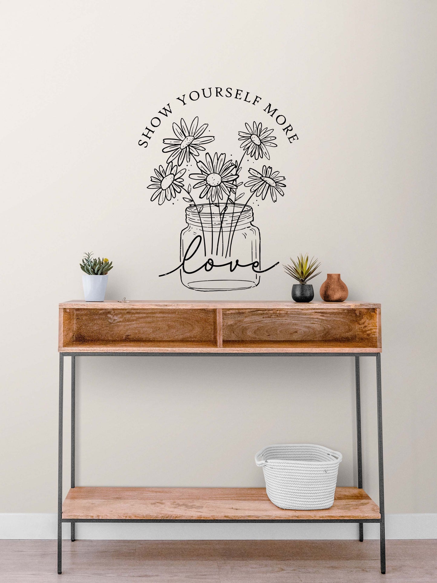 Motivational Quote, Show Yourself More Love Phrase. Affirmation, Self-Care, Self-Esteem Quote Wall Decal Sticker. #6555