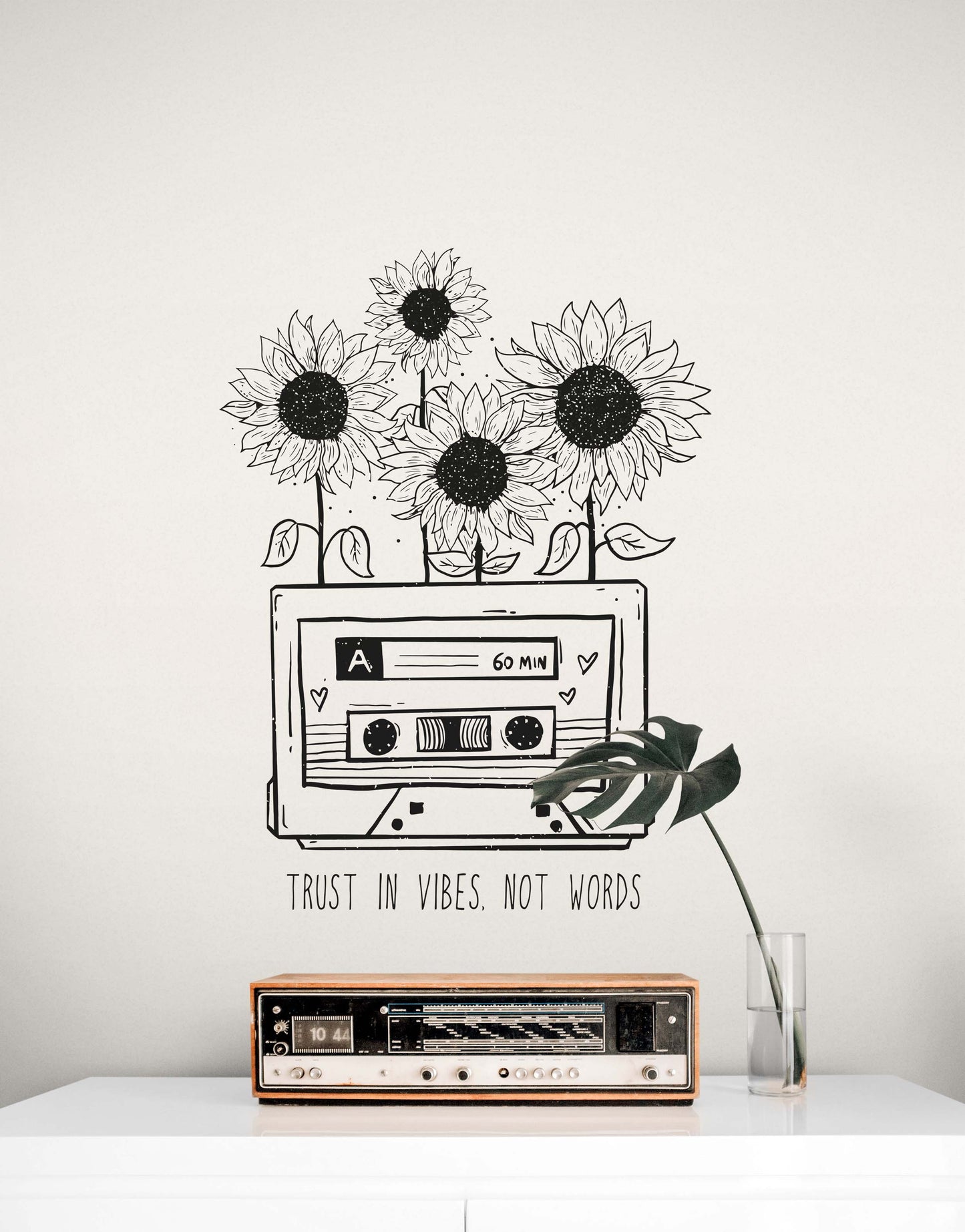 Music Vibes Wall Decal - 'Trust in Vibes, Not Words' - Perfect for Music Rooms and Studios #6556