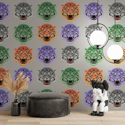 Asian Tiger Wallpaper Peel and Stick Wall Mural. #6573