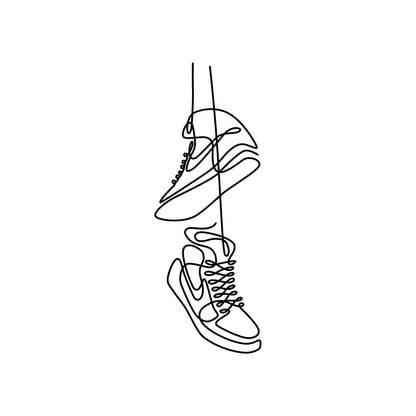 Hypebeast Line Art Sneaker Wall Decal Decor. Sneakerhead Basketball Wall Art. #6586