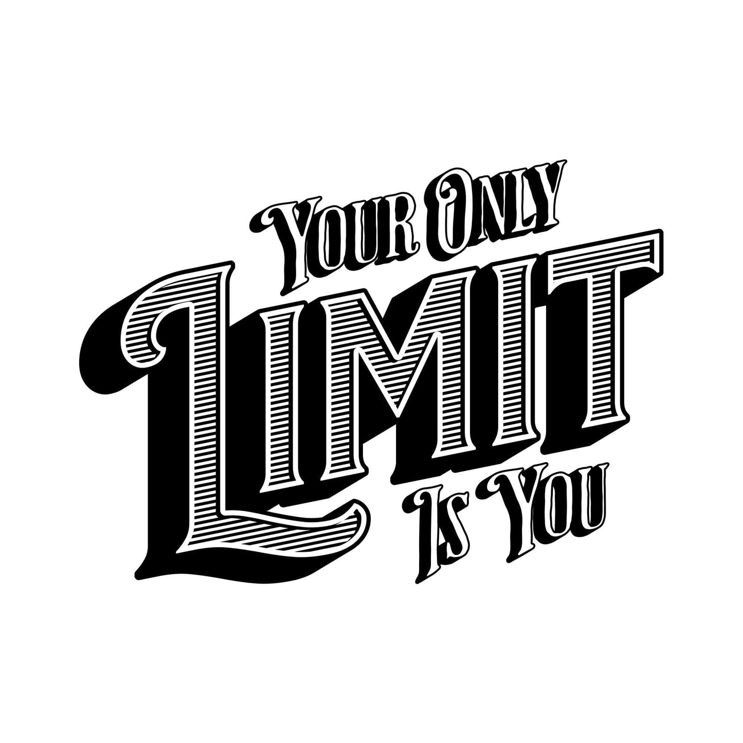 Motivational Gym Quote. “Your Only Limit Is You” Inspirational Words. #6590