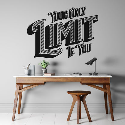 Motivational Gym Quote. “Your Only Limit Is You” Inspirational Words. #6590