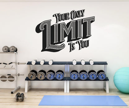 Motivational Gym Quote. “Your Only Limit Is You” Inspirational Words. #6590