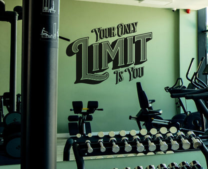 Motivational Gym Quote. “Your Only Limit Is You” Inspirational Words. #6590