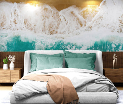 Custom Beach House Wallpaper Peel and Stick Mural. Personalized Text / Quote Family Beach Wall Art. #6592