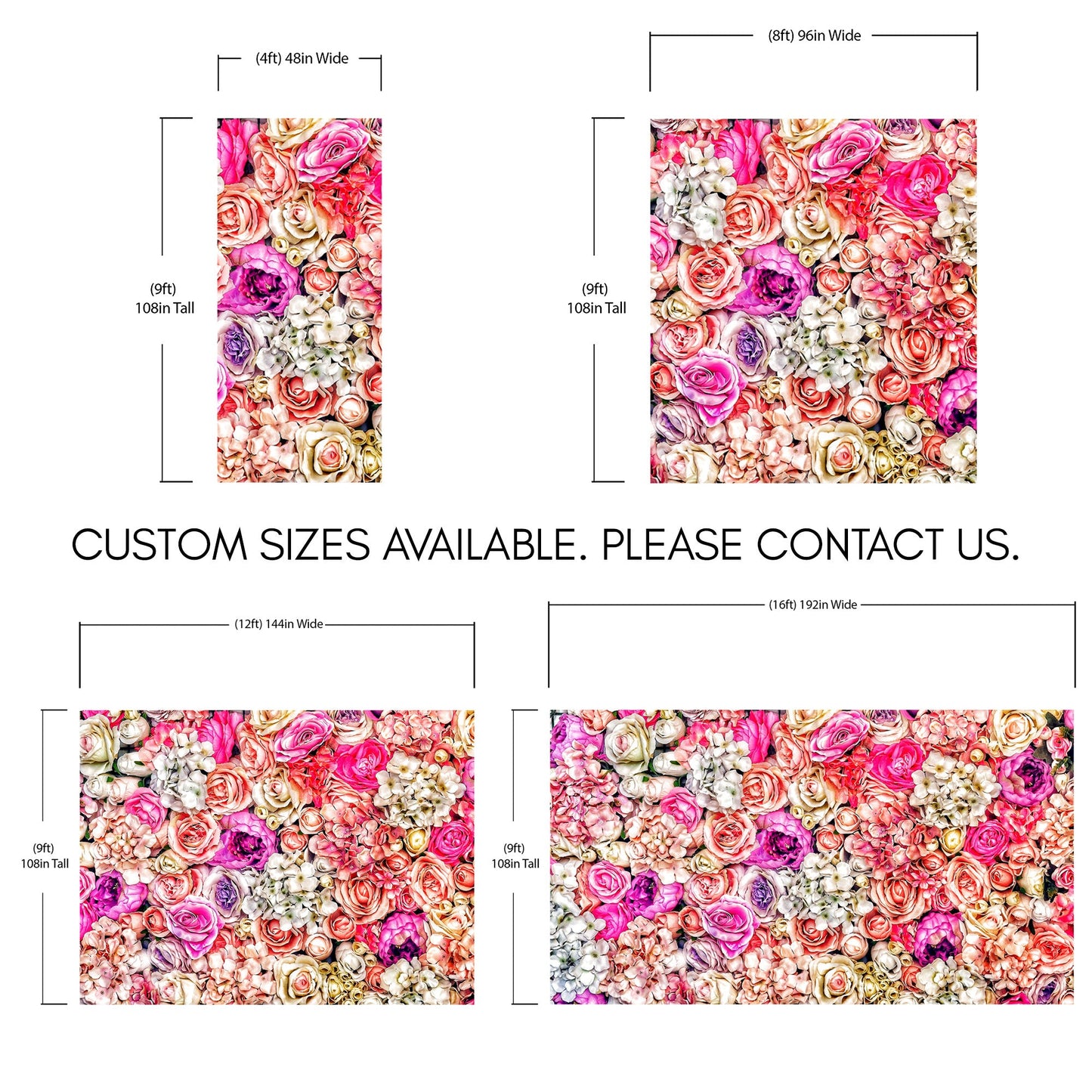 Vibrant Floral Bliss Wallpaper Mural - Colorful Roses and Flower Arrangements #6602