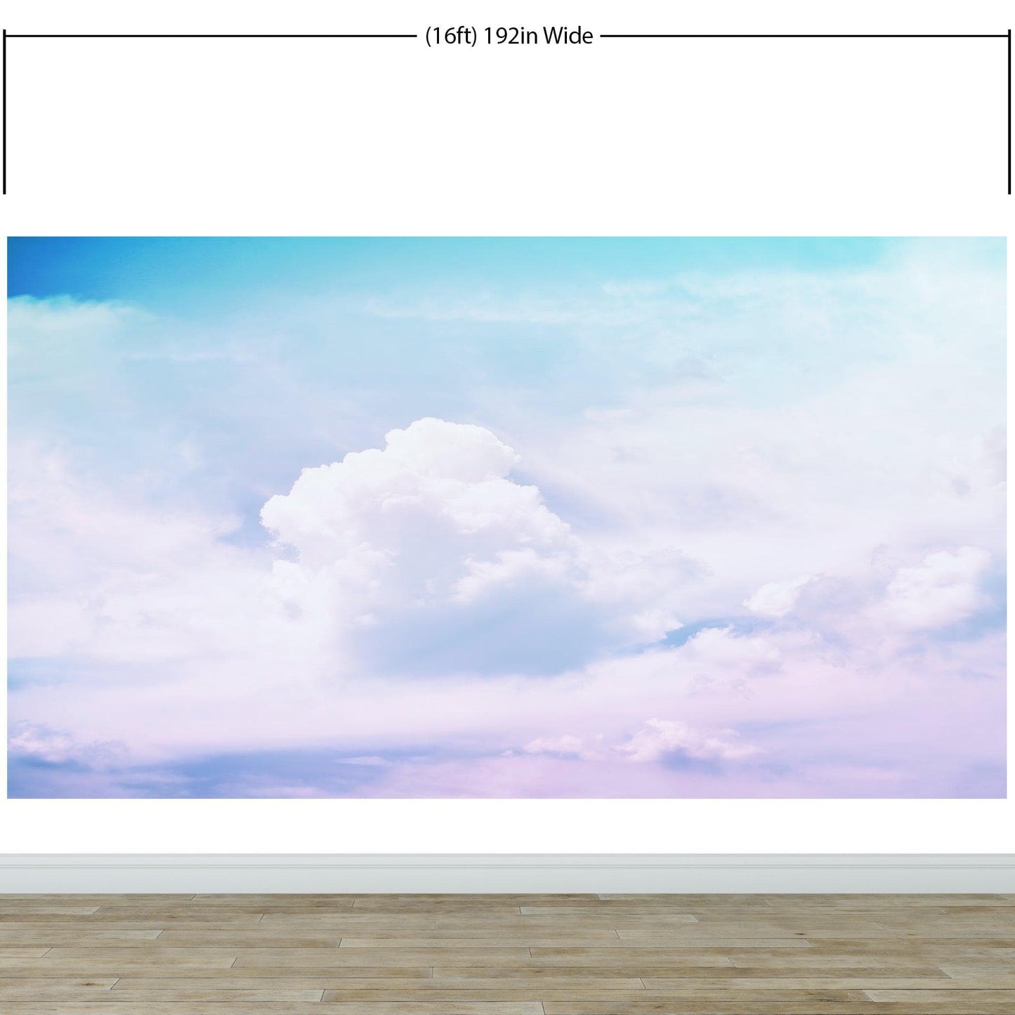 Pastel Sky and Clouds Kids Wallpaper Mural - Dreamy Nursery Peel and Stick Wallpaper. #6605