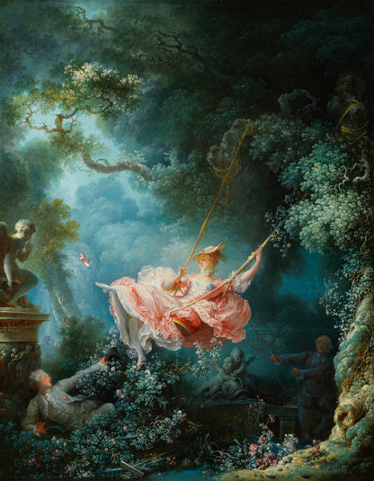 The Swing Wallpaper Painting. Retro Vintage Wall Mural Print. Bedroom Wall Art. French Artist Jean-Honoré Fragonard. #6609