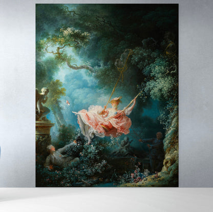 The Swing Wallpaper Painting. Retro Vintage Wall Mural Print. Bedroom Wall Art. French Artist Jean-Honoré Fragonard. #6609