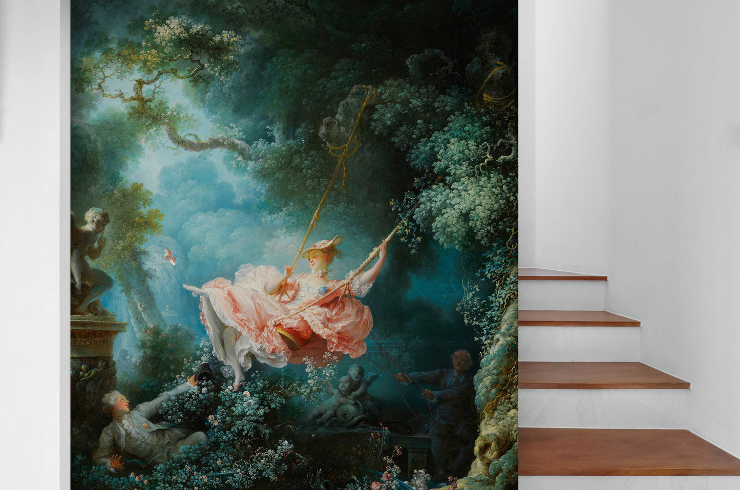 The Swing Wallpaper Painting. Retro Vintage Wall Mural Print. Bedroom Wall Art. French Artist Jean-Honoré Fragonard. #6609