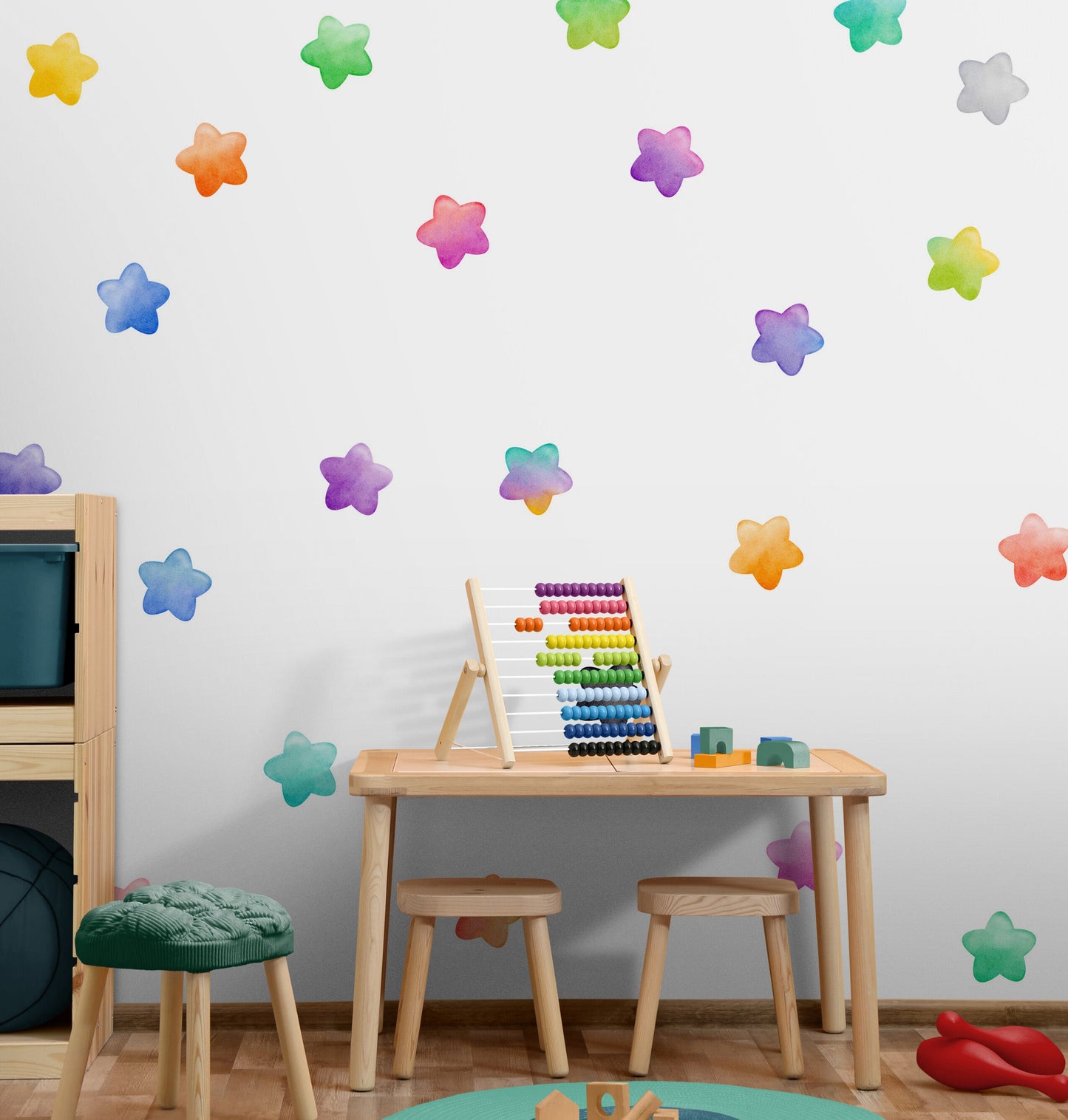 Watercolor Stars Wall Stickers, Nursery Room Decals. #6614