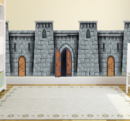 Medieval Castle Wallpaper / Peel and Stick Wall Mural. #6620