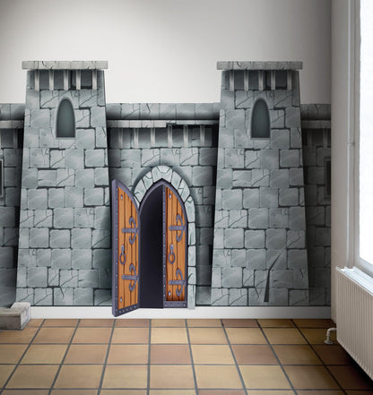 Medieval Castle Wallpaper / Peel and Stick Wall Mural. #6620