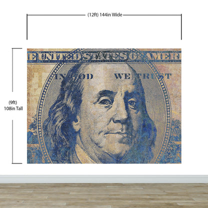 Colorful Money Wallpaper. Benjamin Franklin 100 Dollar Bill Wall Mural. #6642