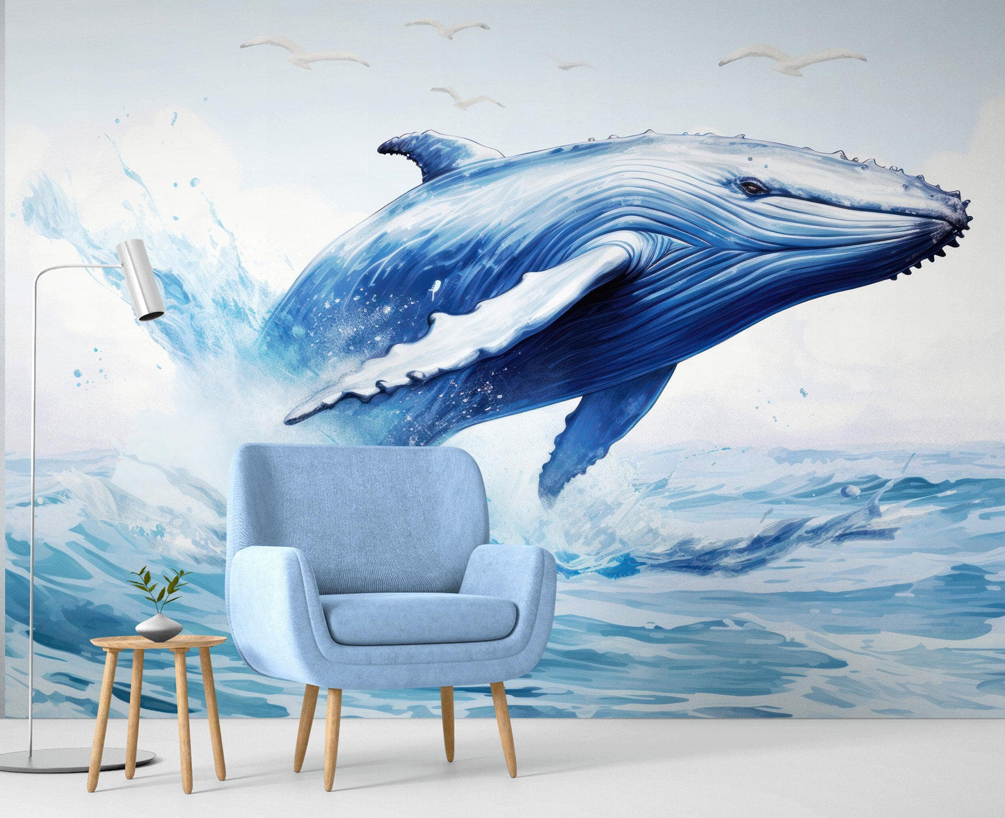 Humpback Whale Wallpaper. Marine Life Wall Art. #6651