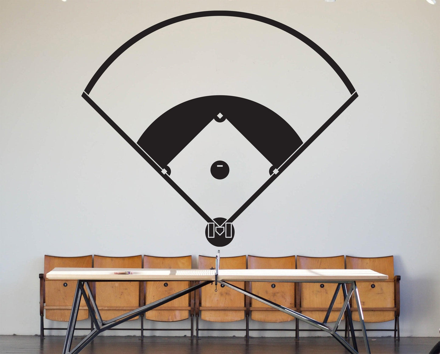 Baseball Field Diagram Wall Decal Sticker. #6659