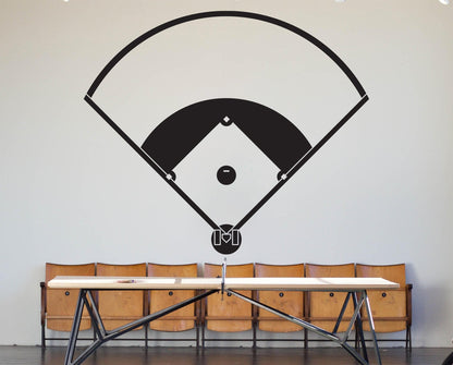 Baseball Field Diagram Wall Decal Sticker. #6659