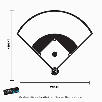Baseball Field Diagram Wall Decal Sticker. #6659