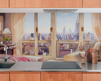 New York City Penthouse View Wallpaper Mural. #6660
