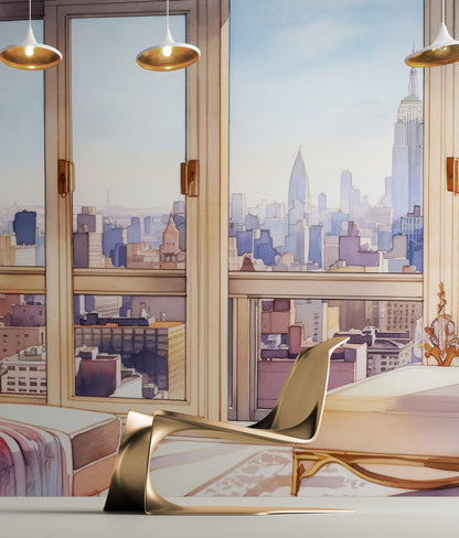 New York City Penthouse View Wallpaper Mural. #6660