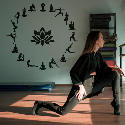 YOGA POSE WALL DECALS (Yoga Poses Wall Decor) Yoga Poses Vinyl Decals