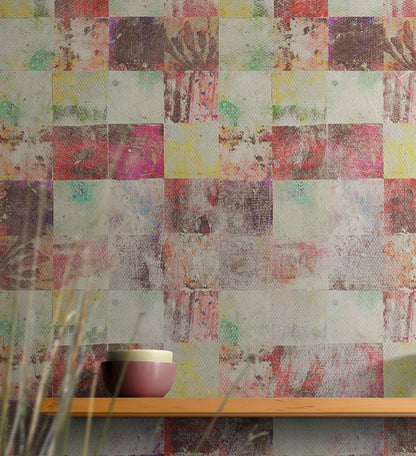 Vintage Grunge Tile Pattern Wallpaper. Aesthetic Wall Decor. #6668