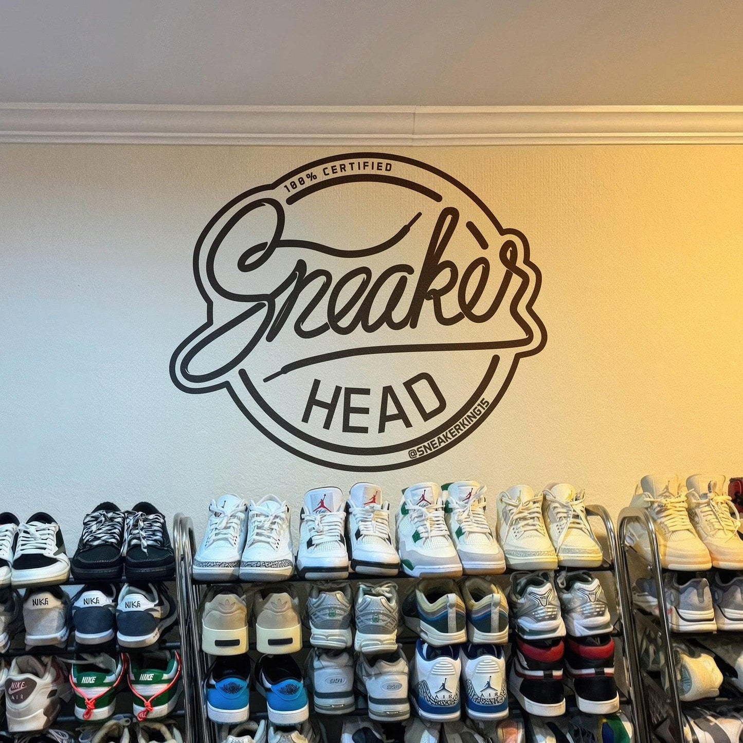 Certified Sneaker Head Wall Decal. Personalized Custom Name. #6699