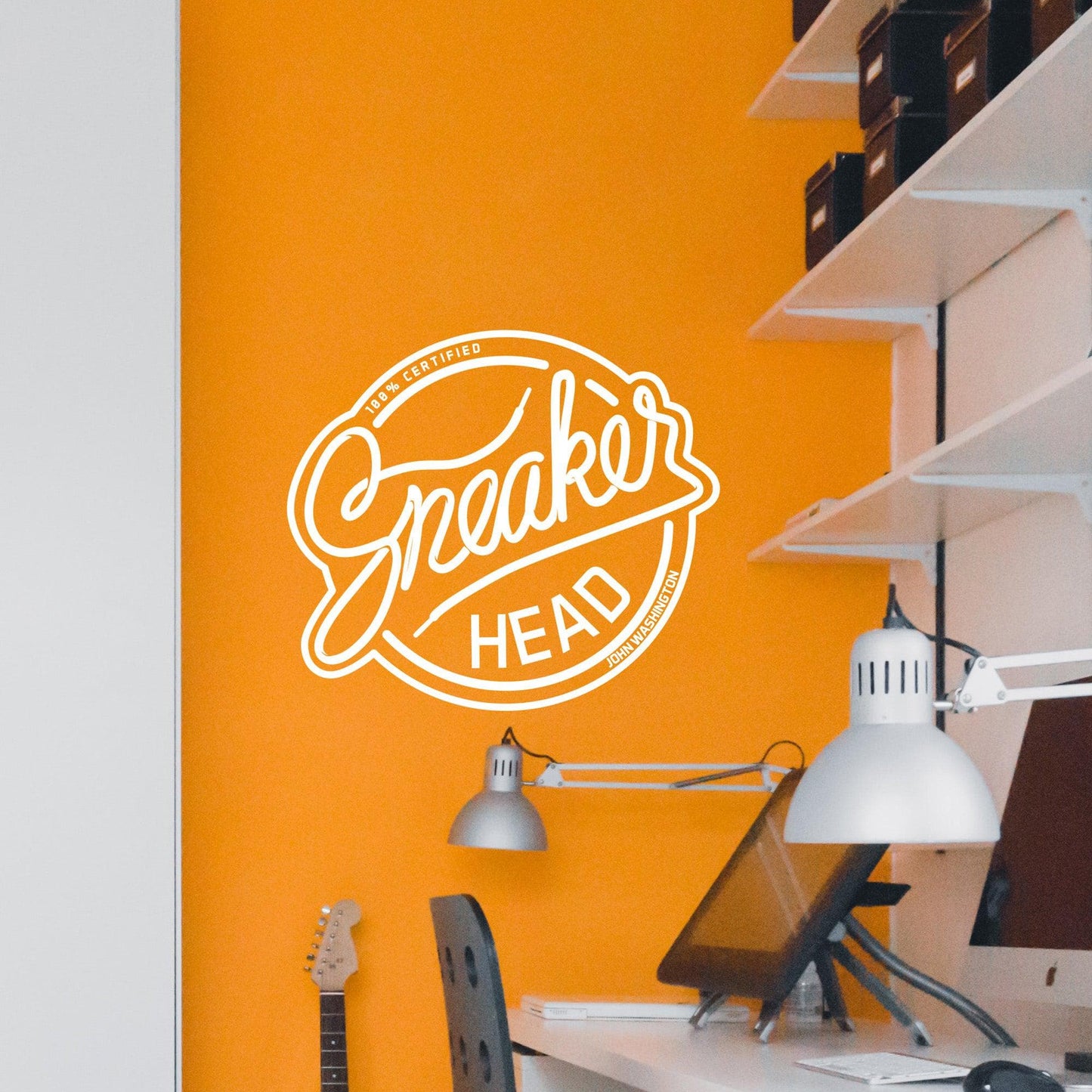Certified Sneaker Head Wall Decal. Personalized Custom Name. #6699