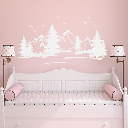 Mountain Forest Wall Decal Sticker. Great Outdoors Wall Art. #6708