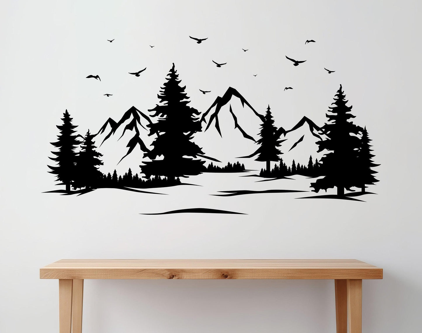 Mountain Forest Wall Decal Sticker. Great Outdoors Wall Art. #6708