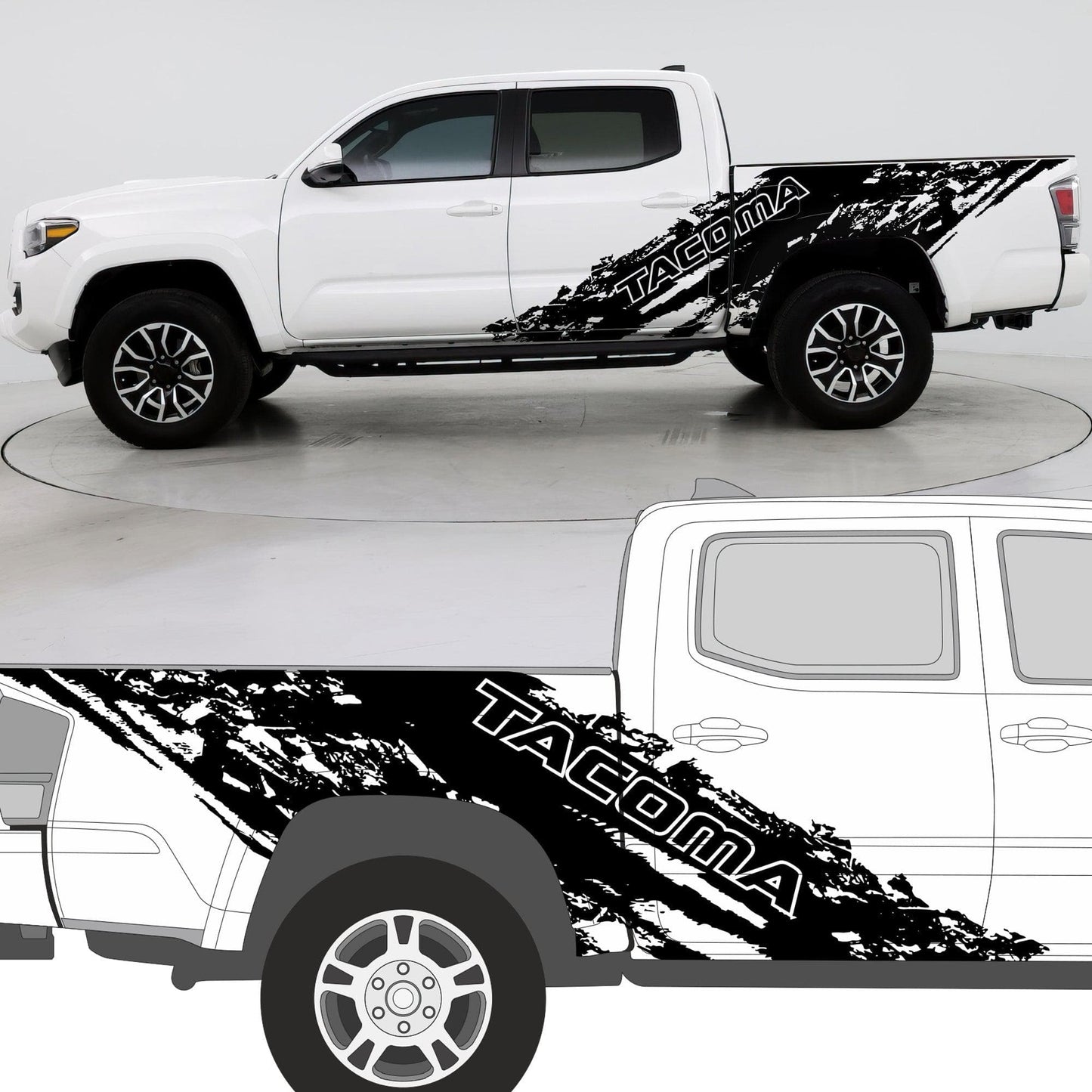 Toyota Tacoma Truck Mud Splash Car Decal Graphic Sticker. #6779