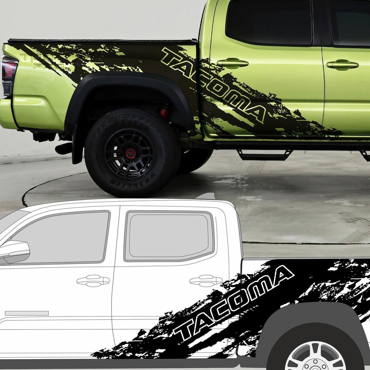 Toyota Tacoma Truck Mud Splash Car Decal Graphic Sticker. #6779