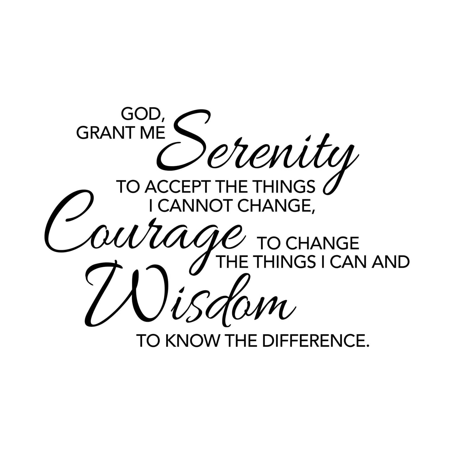 Serenity Prayer Wall Decal Sticker. Dining Room Wall Quote. #6789