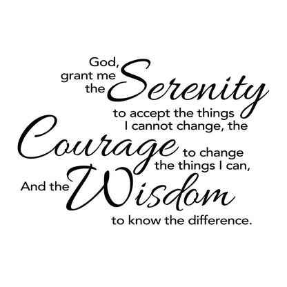 Serenity Prayer Wall Decal Sticker. Dining Room Wall Quote. #6789