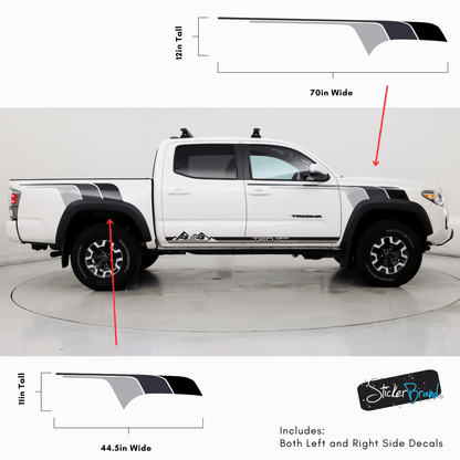 Retro Racing Stripes Fender Decal Sticker. Toyota Tacoma. #6808