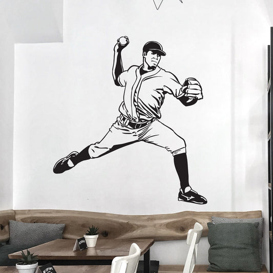 Adesivo Murale Vinile Con Frase Baseball 'FEAR OF STRIKING OUT' - Decorazione Cameretta - Foto 1