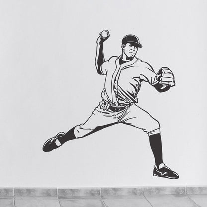 Vinyl Wall Decal Sticker Baseball Pitcher #680