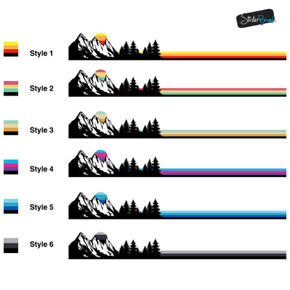 Mountain Forest Sunset Truck/Car Decal. Yellow, Orange, Red Color Scheme. #6811