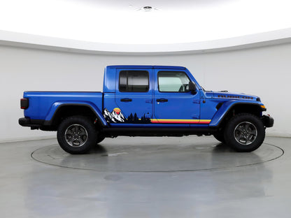 Mountain Forest Sunset Truck/Car Decal. Yellow, Orange, Red Color Scheme. #6811