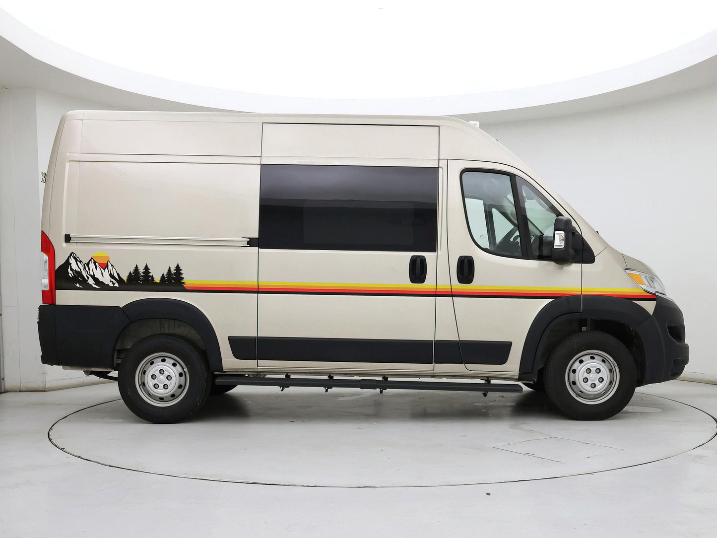 Mountain Forest Sunset Truck/Car Decal. Yellow, Orange, Red Color Scheme. #6811